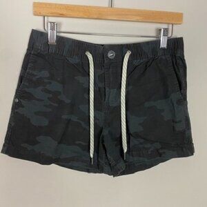 Vuori Ripstop Shorts Womens Small Grey Camo Drawstring Casual Utility Mid Rise